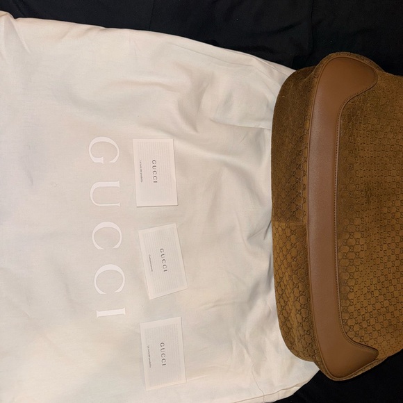 Gucci Brown Monogram Suede Shoulder Hobo - Picture 5 of 8